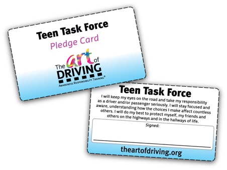 The ART of Driving pledge card.